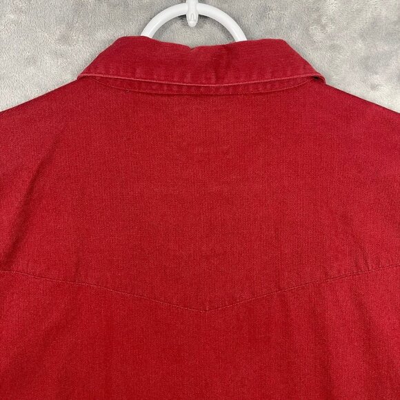 Lucchese 1883 Original Red XXL Long Sleeve Button Cotton Shirt Western Style - Picture 7 of 7
